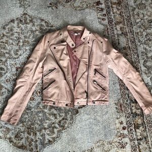 Dusty Pink Faux Leather Jacket